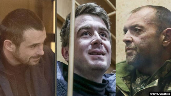 Роман Мокряк, Богдан Небилиця, Юрій Будзило, троє з 24 захоплених Росією моряків