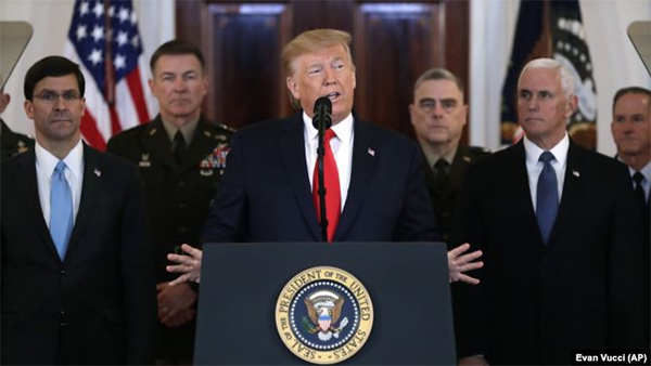 Трамп не відповідатиме Ірану військовим способом, запровадить нові санкції