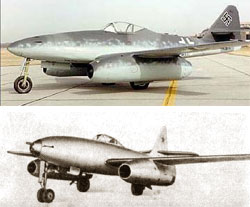 Су-9, випробуваний в 1946 р. дуже нагадував знаменитий Ме-262