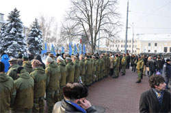 Київ, 15 лютого 2012 року. Ветерани афганці демонструють зневагу президенту України В.Януковичу